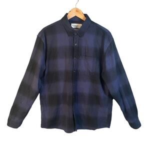 Abercrombie‎ & Fitch Mens Plaid Flannel Button Up Shirt Relaxed Fit Blue Black